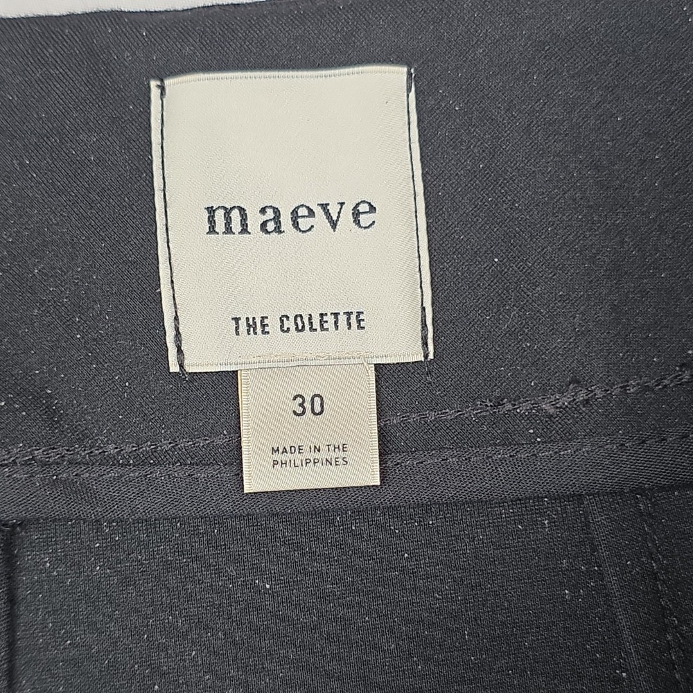 Maeve Anthropologie The Colette Bow Front Pants Womens 30 Black High Rise - Picture 3 of 11